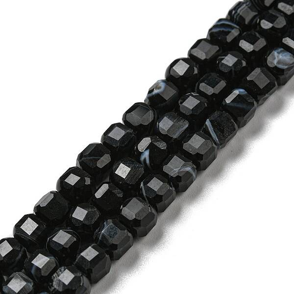 Dyed & Heated Natural Black Agate Beads Strands
