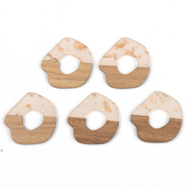 Transparent Resin & Walnut Wood Pendants