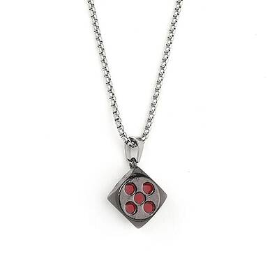 Zinc Alloy with Enamel Dice Pendant Necklaces