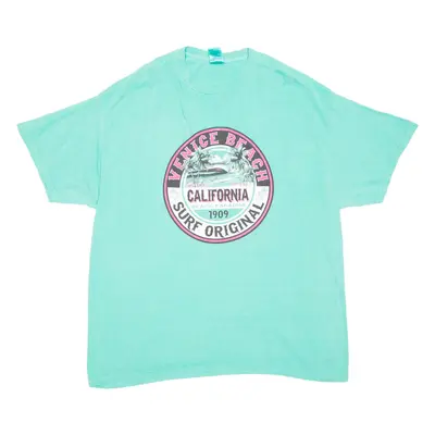 GILDAN California Beach Mens T-Shirt Blue USA 2XL