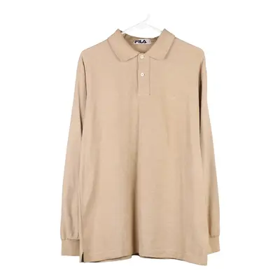 Fila Long Sleeve Polo Shirt - XL Beige Cotton