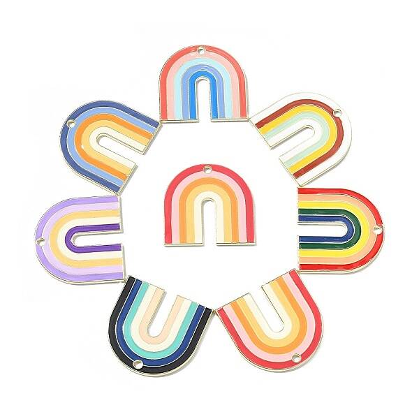 14Pcs 7 Colors Alloy Enamel Pendants