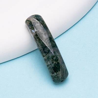 Natural Moss Agate Curved Rectangle Links