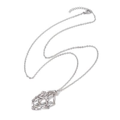 Crystal Stone Cage Pendant Necklaces