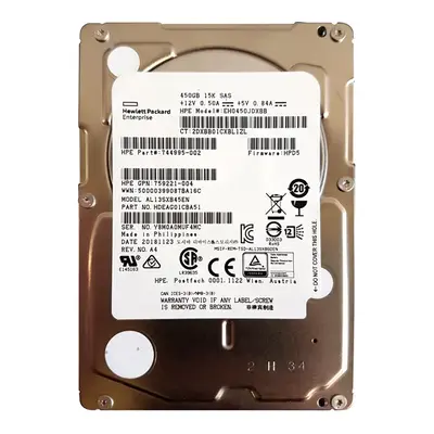 759221-004 HP 450GB 12Gb/s SAS 15000 2.5-inch Hard Drive