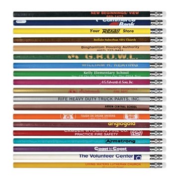 1000 Custom Thrifty Pencil with White Eraser - #2 Graphite