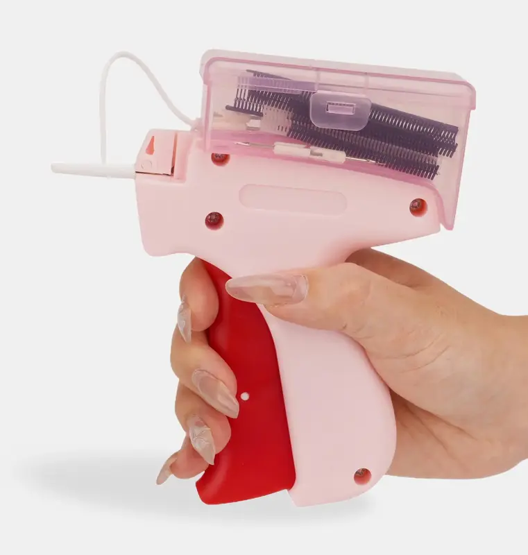 Upgraded Stitches-1 Pink Micro Gun Kit with 600 Black & White Fastener,Quick Clothing Fixer,Mini Quick Repair Garment Sewing ...