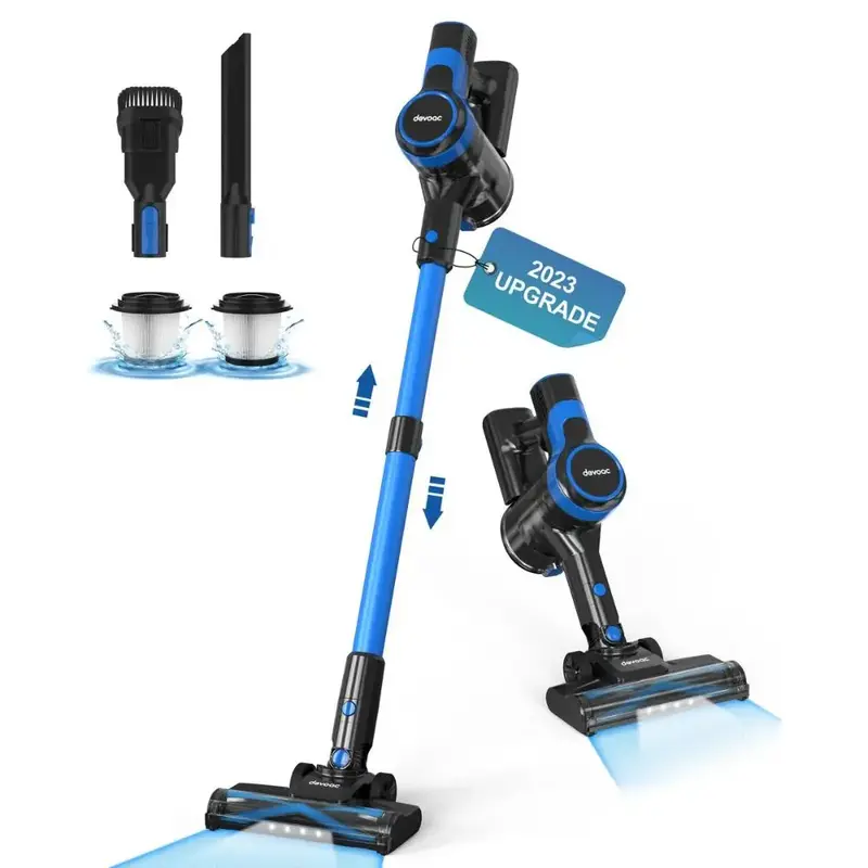 [SeptemberRestock]DEVOAC Cordless Vacuum Cleaner,6 in 1 Ultra-Lightweight Stick Vacuum, 2200mAh Battery,40 mins Runtime, Powe...