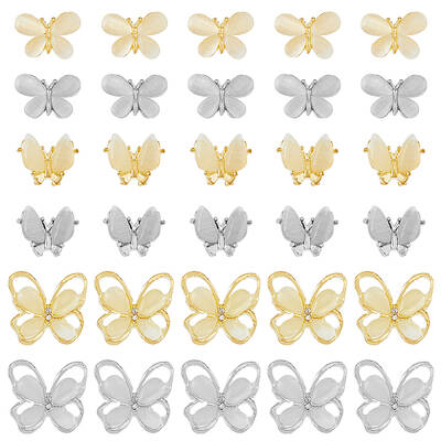 30Pcs 6 Sqtyle Alloy Cabochons