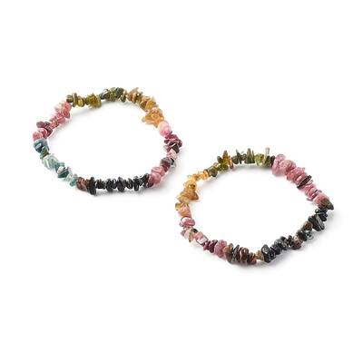 Natural Tourmaline Beaded Stretch Bracelets