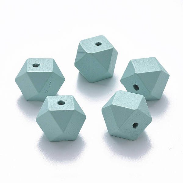Painted Natural Wood Beads