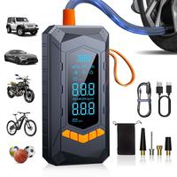 【Corded & Cordless】4IN1 Portable Tire Inflator, 8000mAh Car Air Compressor, 180PSI Emergency Air Pump, DC 12V Power Cord,...