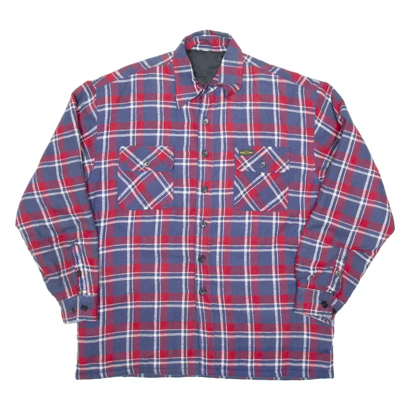 Mens Lumberjack Shirt Blue Check Long Sleeve M