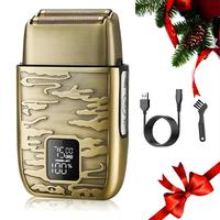 3-speed Vintage Design Electric Shaver, Double Foil USB Charging Electric Razor, Waterproof Comfort Body Shaver for Men, Mans...