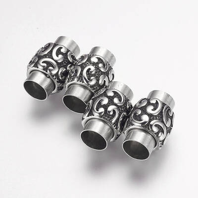 304 Stainless Steel Magnetic Clasps with Glue-in Ends