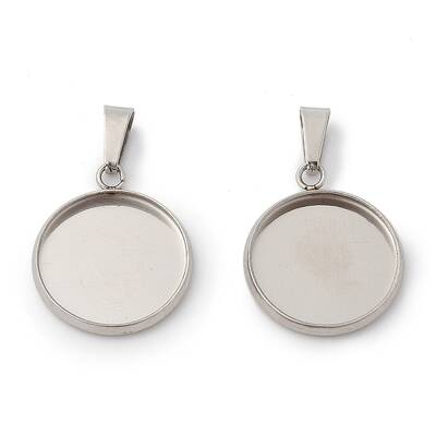 304 Stainless Steel Pendant Cabochon Settings