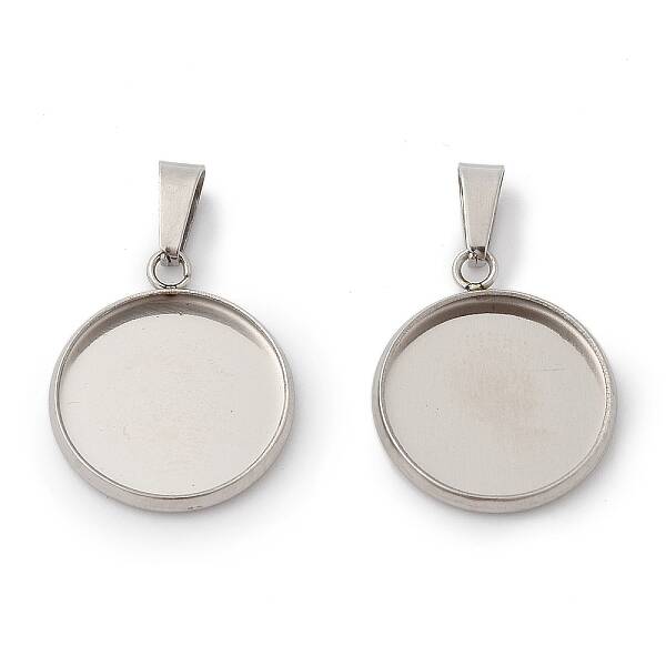 304 Stainless Steel Pendant Cabochon Settings