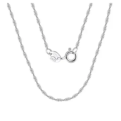 Solid 925 Sterling Silver Twisted Diamond Cut Snake Chain Singapore Necklace N7