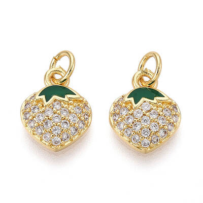 Brass Micro Pave Cubic Zirconia Charms
