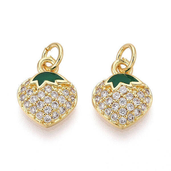Brass Micro Pave Cubic Zirconia Charms