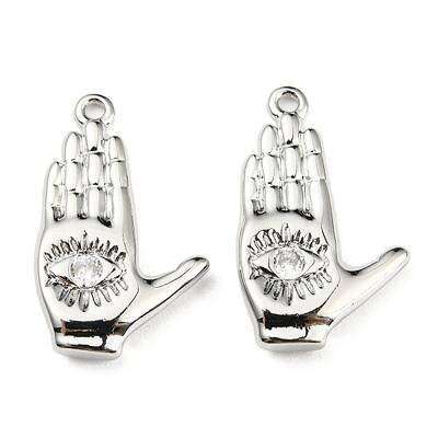 Brass Micro Pave Clear Cubic Zirconia Pendants