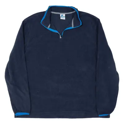 STARTER Fleece Blue 1/4 Zip Mens XL