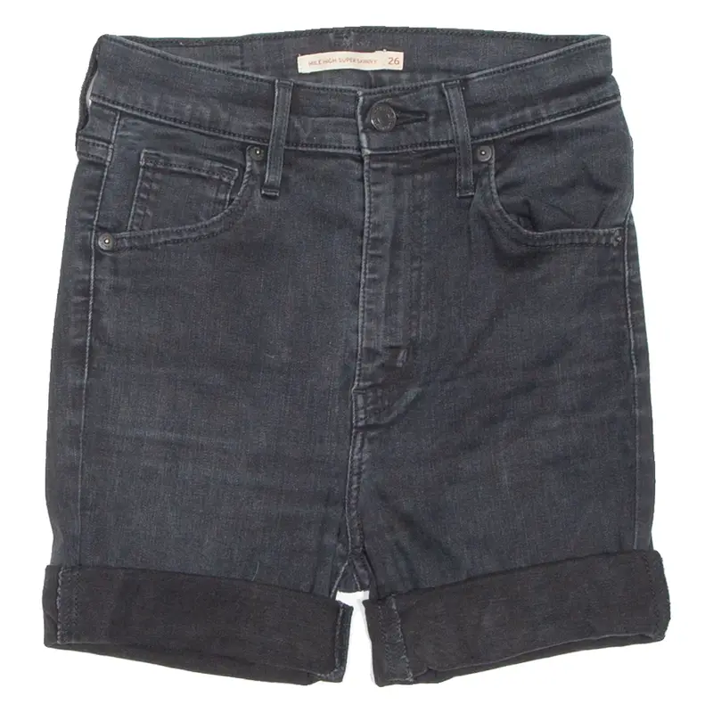 LEVI'S Mile High Super Skinny Womens Denim Shorts Black XS W26