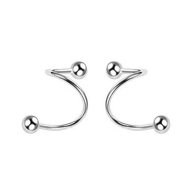 S925 Silver S-shaped Earrings Cuff Earrings