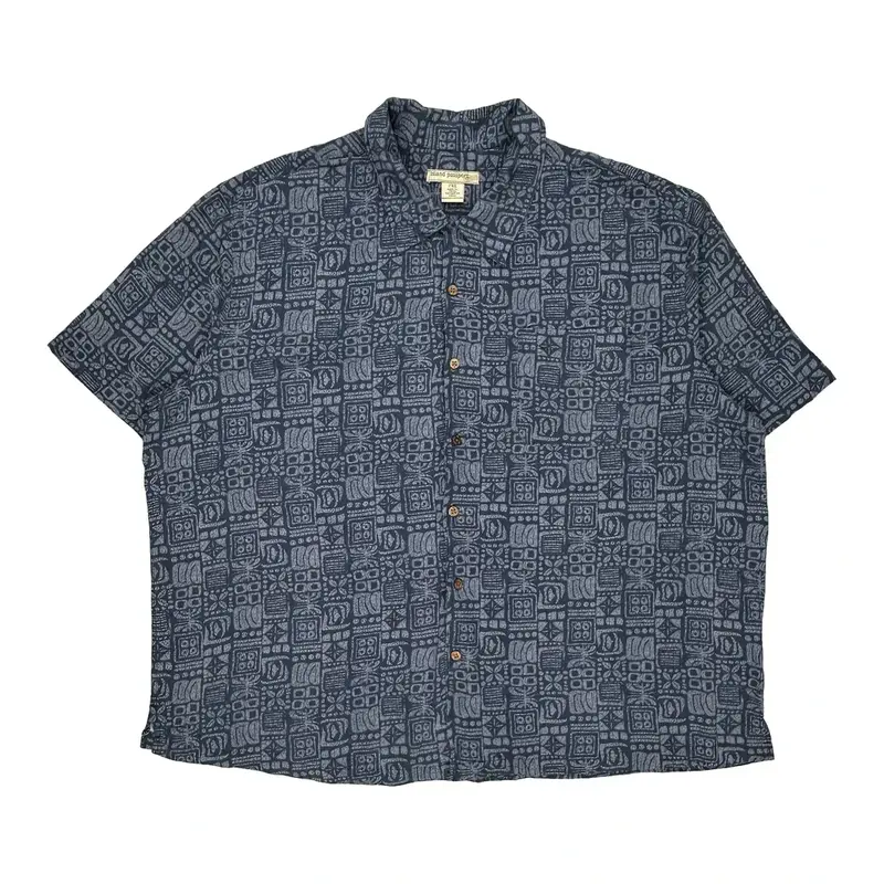 Island Passport Shirt - 2XL Blue Cotton