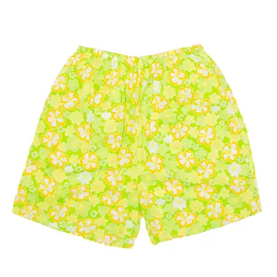 Casual Shorts Green Loose Floral Womens XXS W24