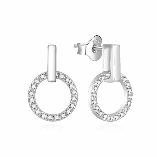 Beneto Elegant silver earrings with zirconia AGUP2117L