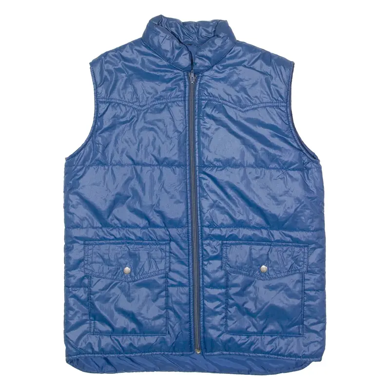 Mens Puffer Gilet Blue 90s L