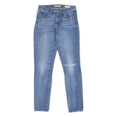 LEVI'S 721 High Rise Distressed Womens Jeans Blue Slim Skinny W28 L30