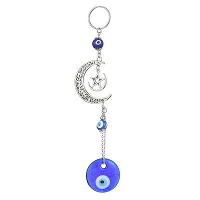 Flat Round with Evil Eye Handmade Lampwork Pendant Decorations