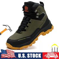 Mens Waterproof Work Boots Steel Toe Safety Shoes Indestructible Non Slip Boots Slip Resistant Work Safety Shoes