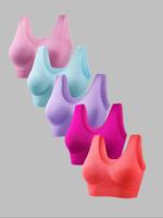 Women's Solid Wireless Sports Bra, Breathable Comfortable Fashion Backless Bra, Ladies Lingerie for Indoor Outdoor Wear, Gymc...