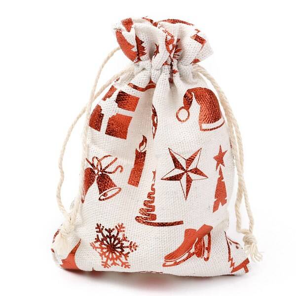 Christmas Theme Cotton Fabric Cloth Bag