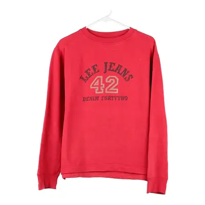 Lee Spellout Sweatshirt - Medium Red Cotton Blend