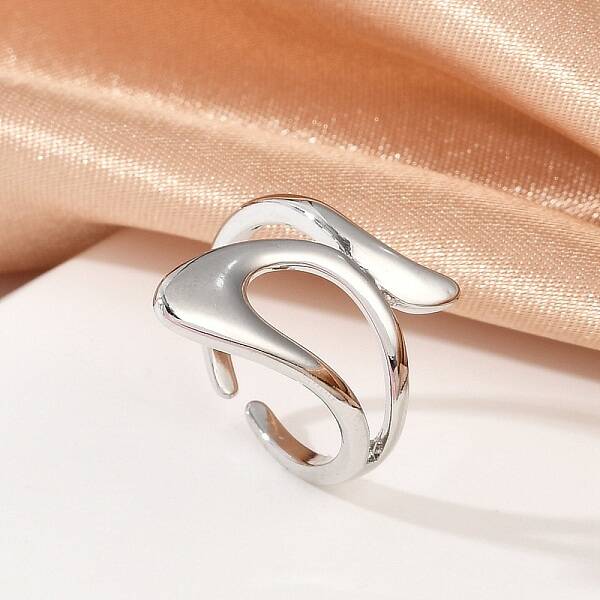 Hollow Triangle Brass Open Cuff  Rings for Women