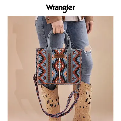 Wrangler Whipstitch Southwestern Pattern  Dual-Sided Print Tote Bag