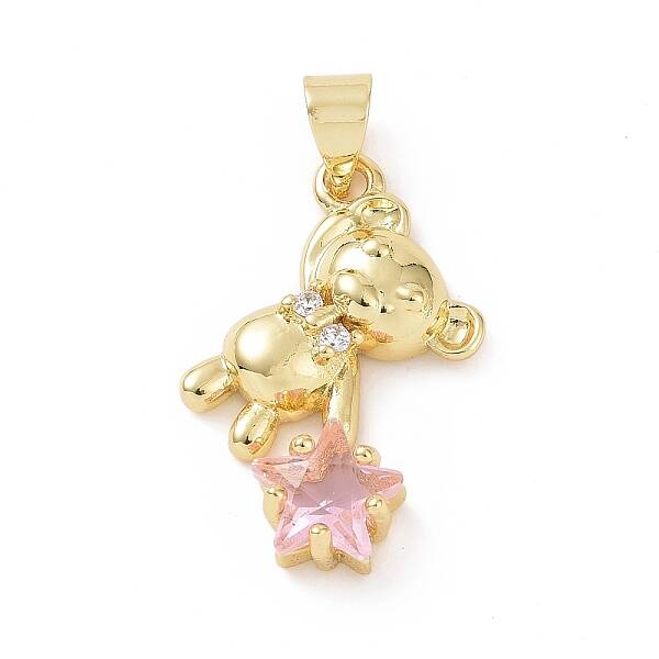 Brass Micro Pave Cubic Zirconia Pendants