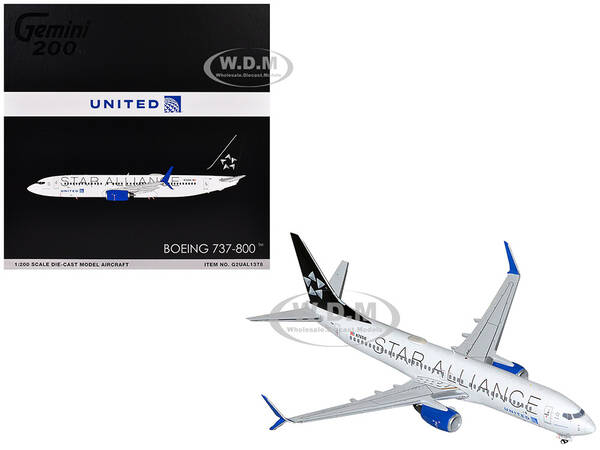 Boeing 737-800 Commercial Aircraft United Airlines Star Alliance (N76516) White with Black Tail Gemini 200 Series 1/200 D...