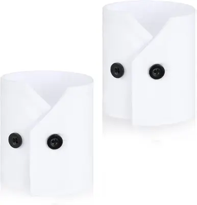 1 Pair False Wrist Cuffs for Women – Detachable White Sleeve Cuffs, Elegant Fake Hand Sleeves for Layering Under Sweaters, ...