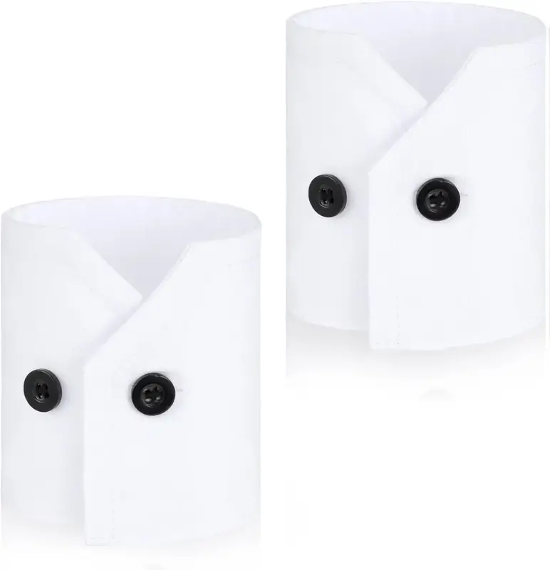 1 Pair False Wrist Cuffs for Women – Detachable White Sleeve Cuffs, Elegant Fake Hand Sleeves for Layering Under Sweaters, ...