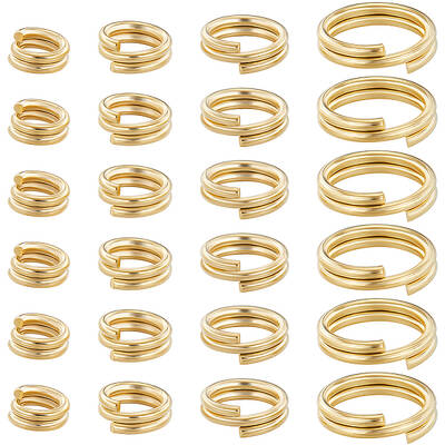 80Pcs 4 Styles Brass Split Rings