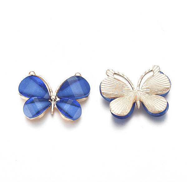 Light Gold Plated Alloy Glass Pendants