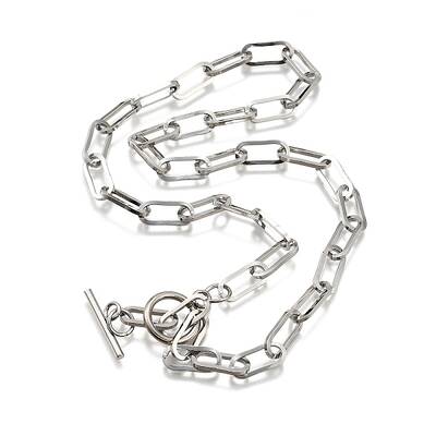 Non-Tarnish Unisex 304 Stainless Steel Paperclip Chain Necklaces