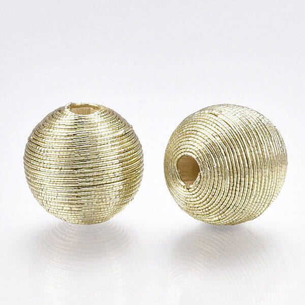 Wood Beads Covered with Polyester Cord Wire