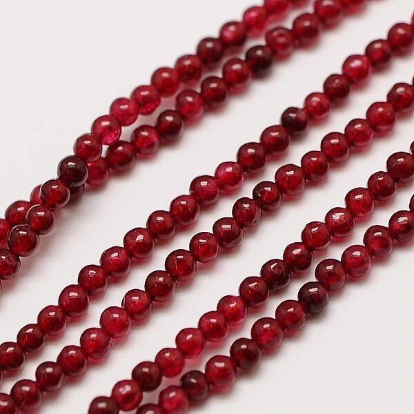 Natural White Jade Round Bead Strands