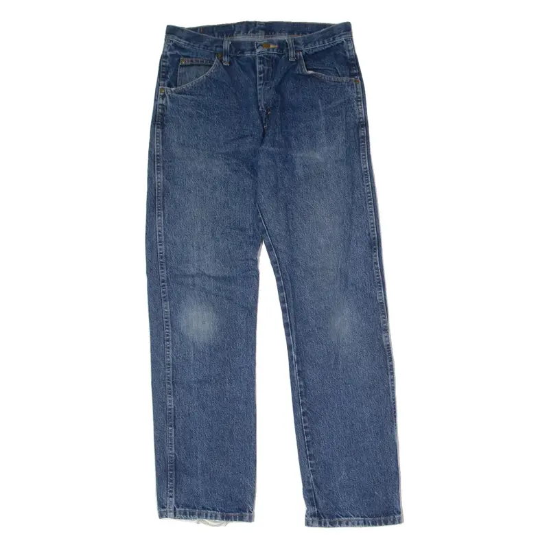 WRANGLER Mens Jeans Blue Regular Straight Stone Wash W32 L32